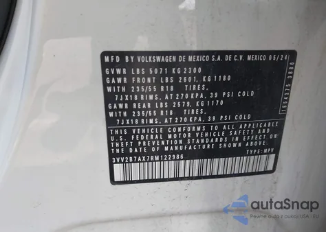 2024 Volkswagen Tiguan 2.0T Se/2.0T Wolfsburg Edition z USA, uszkodzony, nr VIN 3VV2B7AX7RM122986